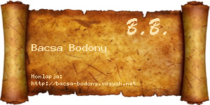 Bacsa Bodony névjegykártya